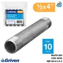 NIPLE 1/2" X 4" DE ACERO GALVANIZADO GRIVEN