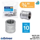 UNION REFORZADA 3/4" DE ACERO GALVANIZADO GRIVEN