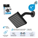 REGADERA PARA BANO 4" CUADRADA NEGRO GRIVEN BLACK