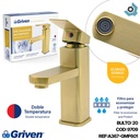 GRIFERIA PARA LAVAMANOS MONOMANDO GRIVEN GOLDEN