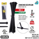 TIRRAJE NYLON NEGRO 4.8-300MM 100PZAS COVO