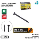 TORNILLO DRYWALL #6 X 1 1/2" ROSCA GRUESA 100PZA COVO