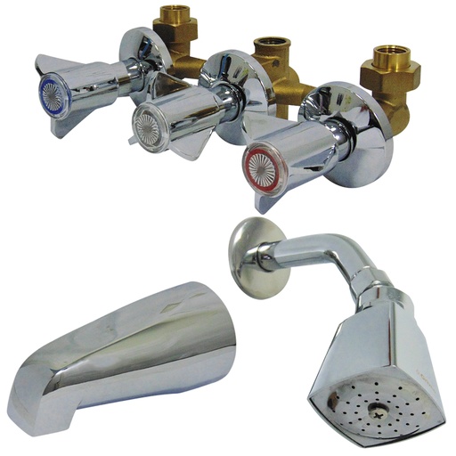 [9862] SET DE LLAVES CON REGADERAS Y SALIDA DE TINA GRIVEN