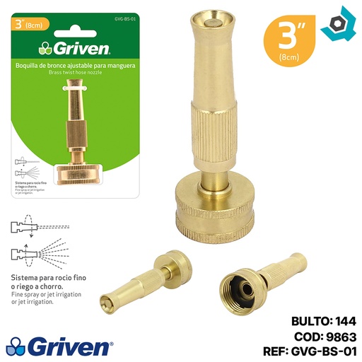 [9863] BOQUILLA AJUSTABLE PARA MANGEURA 3" GRIVEN