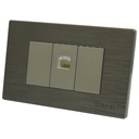 TOMA PARA CABLE DE RED RJ45 PLATEADO TROEN