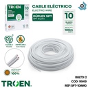 CABLE ELECTRICO 10 AWG DUPLEX 100M BLANCO TROEN