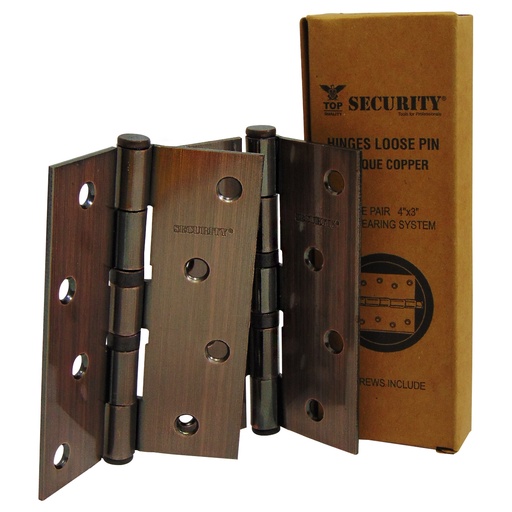 [9975] BISAGRA PARA MUEBLES 4" X 3" BRONCE SECURITY