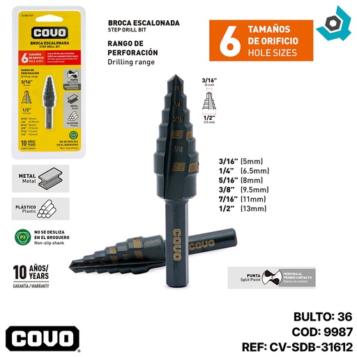 [9987] MECHA 1/4" MULTIMATERIAL ESCALONADA COVO