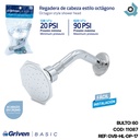 REGADERA PARA BANO 4" ABS CROMADA CABEZA OCTAGONAL GRIVEN BASIC