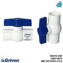 VALVULA 1/2" DE PVC SIN ROSCA GRIVEN