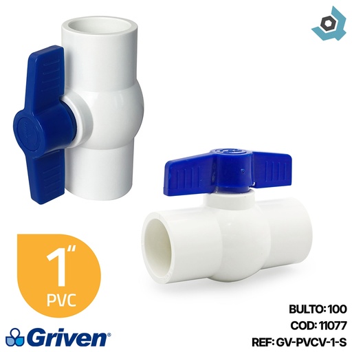 [11077] VALVULA 1" DE PVC SIN ROSCA GRIVEN