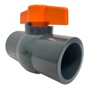VALVULA BOLA COMPACTA PVC PRES 1 1/2" SIN ROSCA TUBRICA