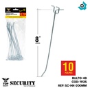 GANCHOS PARA TABLEROS DE CLAVIJA 8" 10 PIEZAS SECURITY