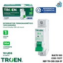 BREAKER TERMOMAGNETICO 20A 1P TIPO EUROPEO TROEN