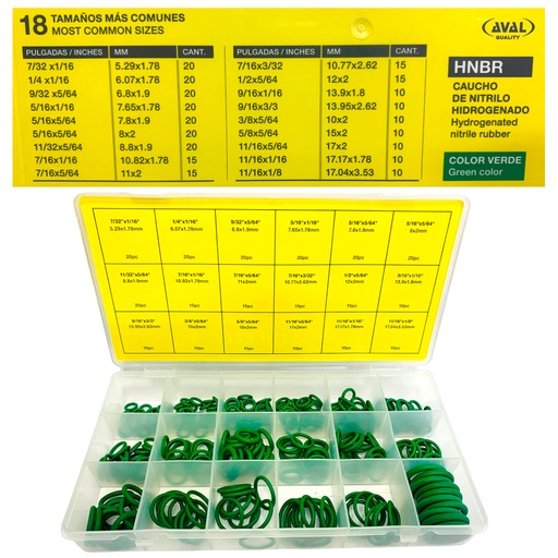 [11268] SET DE ORING DE GOMA 270 PIEZAS SECURITY