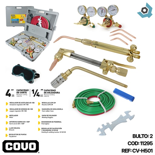 [11295] EQUIPO DE CORTE Y SOLDADURA PROFESIONAL COVO