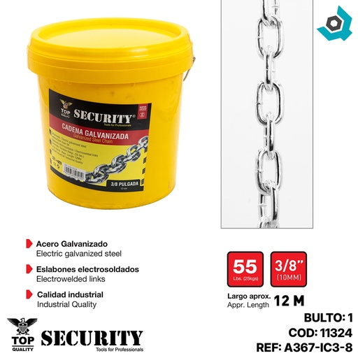 [11324] CADENA GALVANIZADA 3/8" SECURITY