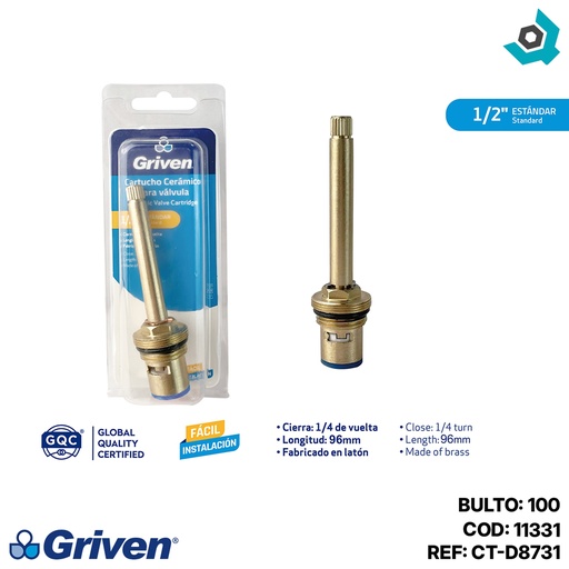 [11331] CARTUCHO CERAMICO 1/2" PARA VALVULA GRIVEN