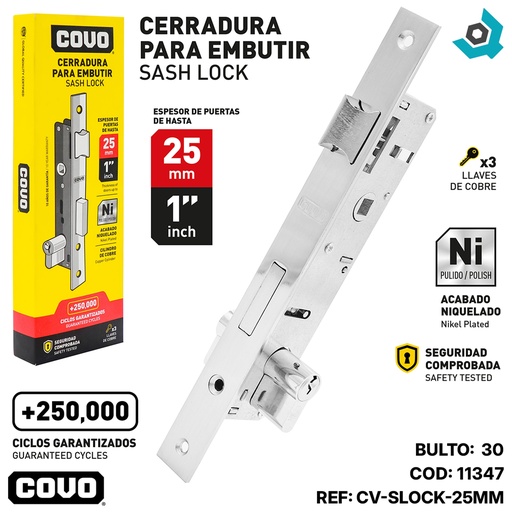 [11347] CERRADURA PARA EMBUTIR 25MM COVO