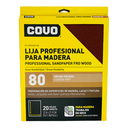 LIJA PROFESIONAL 9" X 11" PARA MADERA GRANO 80 COVO