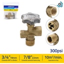 VALVULA PARA CILINDRO DE GAS L.P 3/4" 7/8" GRIVEN