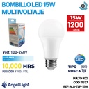 BOMBILLO LED 15W MULTIVOLTAJE ANGEL LIGHT BASIC