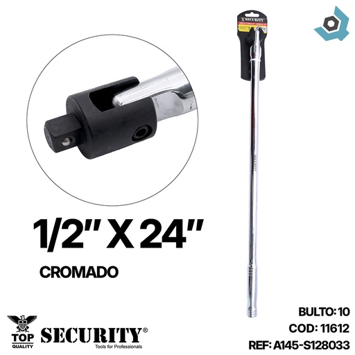 [11612] BARRA DE EXTENSION FLEXIBLE 1/2" X 24" SECURITY