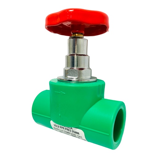 [11826] VALVULA PPR PRES 25MM MANILLA COMPUERTA CXC POLIFUSION TUBRICA