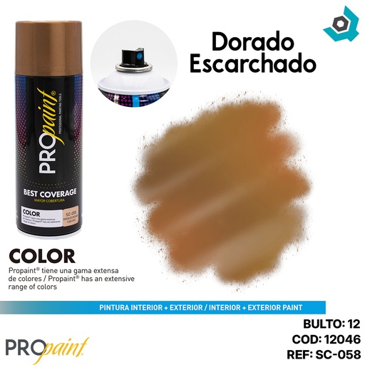 [12046] PINTURA EN SPRAY DORADO ESCARCHADO PRO PAINT