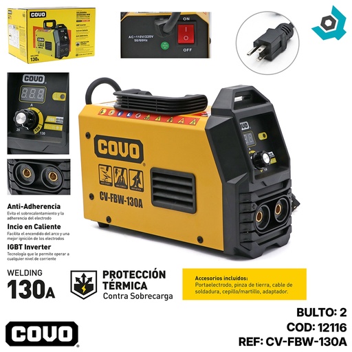 [12116] MAQUINA DE SOLDAR 130AMP COVO