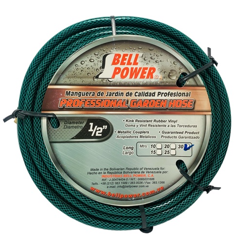 [12149] MANGUERA DE 1/2" X 30 MTS C/CONEXION BRONCE BELL POWER