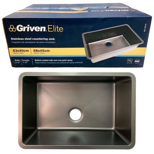 [12318] FREGADERO SOBREPONER ACERO INOXIDABLE NEGRO MATE GRIVEN ELITE