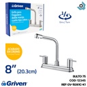 GRIFERIA PARA FREGADERO DOBLE MANIJA CUELLO TIPO COBRA GRIVEN