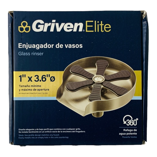 [12263] ENJUAGADOR DE VASOS CON REDUCCION A 3/8" GRIVEN ELITE