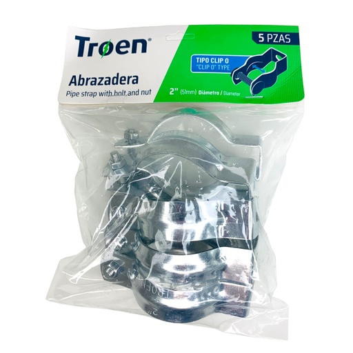 [12512] ABRAZADERA CLIP DE 2" 5 PZAS TROEN