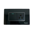 APAGADOR CON TOMA ACRILICO NEGRO TROEN