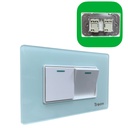 APAGADOR DOBLE 3 WAY DE ACRILICO VERDE AGUA TROEN