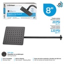 REGADERA TIPO LLUVIA 8" NEGRO MATE CUADRADA GRIVEN