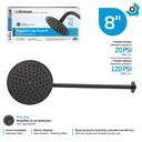 REGADERA TIPO LLUVIA 8" NEGRO MATE REDONDA GRIVEN