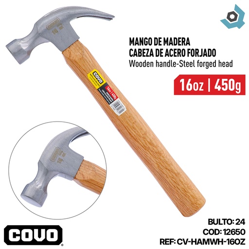 [12650] MARTILLO 16OZ COVO