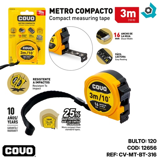 [12656] CINTA METRICA 3M COMPACTA COVO