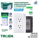TOMACORRIENTE DOBLE DE ACRILICO BLANCO TROEN