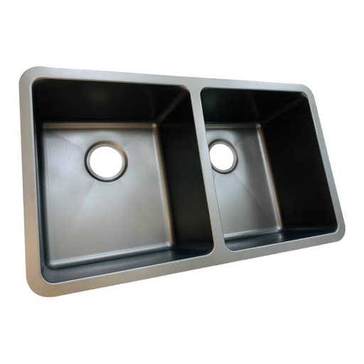 [12676] FREGADERO DOBLE SOBREPONER ACERO INOXIDBLE NEGRO MATE GRIVEN ELITE