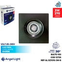 LAMPARA LED OJO DE BUEY 3W CUADRADA 6400K NEGRO ANGEL LIGHT