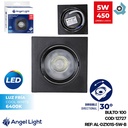 LAMPARA LED OJO DE BUEY 5W CUADRADA 6400K NEGRO ANGEL LIGHT