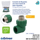 CODO 90GR PPR 20MM X 1/2" CXMR-MET GRIVEN