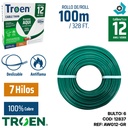 CABLE ELECTRICO 12 AWG VERDE 7 HILOS TROEN