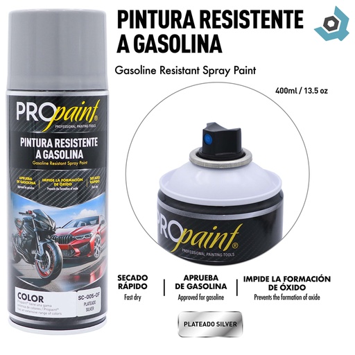 [12906] PINTURA EN SPRAY R.A.G PLATEADO PRO PAINT