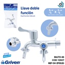 LLAVE DOBLE FUNCION 3/4" X 3/4" CROMADO GRIVEN BASIC