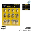 SET DE CANDADOS 25MM 30MM 40MM CASTOR